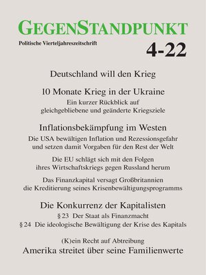cover image of GegenStandpunkt 4-22
